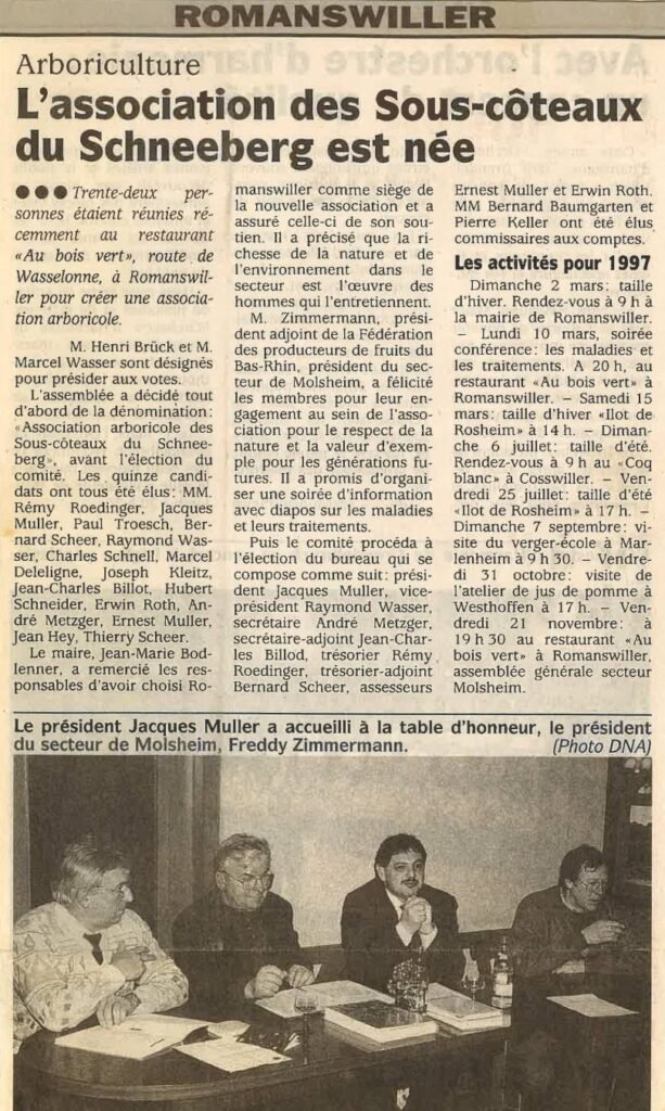 Article journal sur la création de l'association